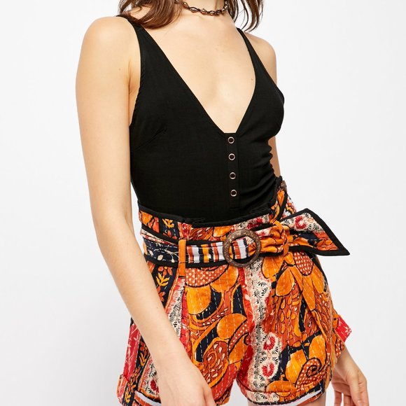 NWT Free People Larissa Bodysuit / Black - Picture 1 of 6